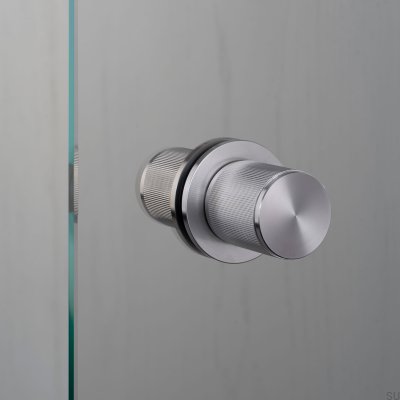 Poignée de porte fixe double face Linear 57 Acier Argent