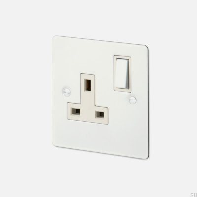 Prise simple type G Royaume-Uni 1G Acier blanc Norme britannique
