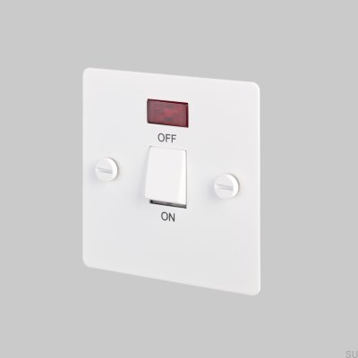 Interrupteur sectionneur bipolaire 20 A, acier blanc, norme britannique