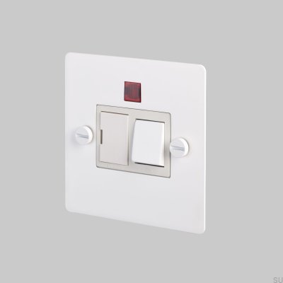 Interrupteur britannique standard en acier blanc avec fusible