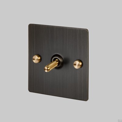 Interrupteur à croix simple 1G en laiton bronze brûlé avec norme britannique