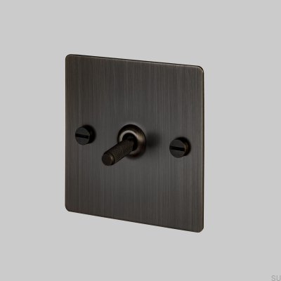 Interrupteur à croix simple 1G en laiton bronze brûlé, norme britannique