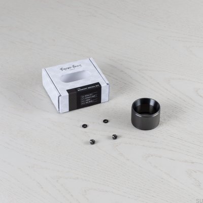 Kit de décoration de lampe en acier gris anthracite avec détail d'échappement linéaire