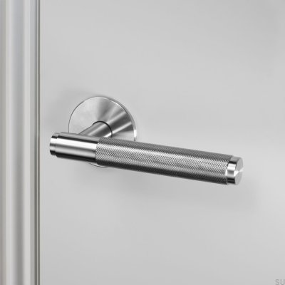 Poignée de porte fixe en acier argenté Cross Fixed 57