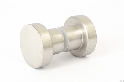 Bouton de porte double face en aluminium brossé Dot 40