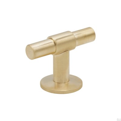 Bouton de meuble T-Bar Uniforme Laiton Brossé Non Peint