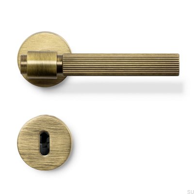Poignée de porte Helix Stripe 200 bronze antique