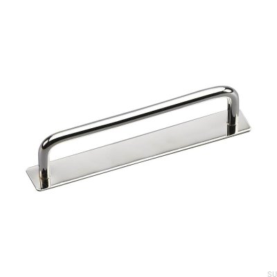 Poignée de meuble allongée avec coussinet Royal Deluxe 128 Laiton nickelé