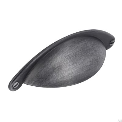 Poignée de meuble Shell 1761 64 Antique Silver Brossé