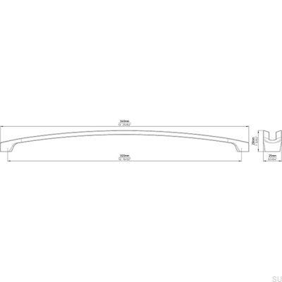 Poignée de meuble oblong 2374 320 Argent Brossé