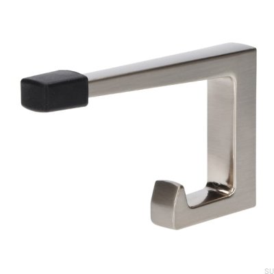 Patère murale avec arrêt de porte 2422 32 Argent brossé