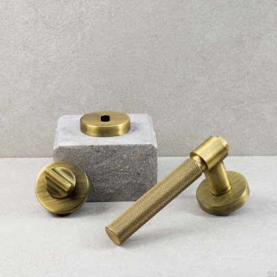 Poignée de porte Helix 200 en métal bronze antique, style scandinave standard