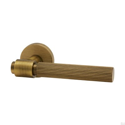 Poignée de porte scandinave standard Helix Stripe 200 en bronze antique