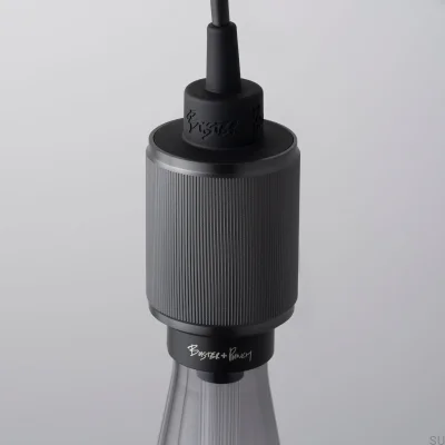 Lampe suspendue linéaire en métal lourd, couleur canon de fusil