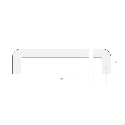 Poignée de meuble allongée Isa Dot 160 Laiton Brossé