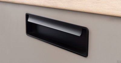 Poignée de meuble encastrée Fold Metal Black Mat