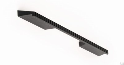 Poignée de meuble longitudinale Rail 192 Aluminium Noir Brossé