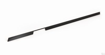 Poignée de meuble longitudinale Rail 1120 Aluminium Noir Brossé (droite)