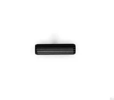Bouton de meuble brossé noir T-Bar Rille