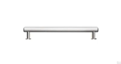 Poignée de meuble Rille 160 en aluminium argenté