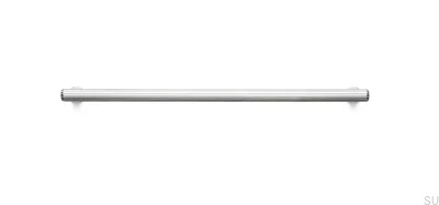Poignée de meuble longitudinale Rille 480 en aluminium argenté