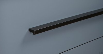 Poignée de meuble oblongue Angle 300 Aluminium Noir Mat