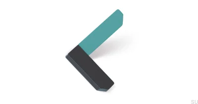Support mural d'angle Anthracite avec Turquoise Eco
