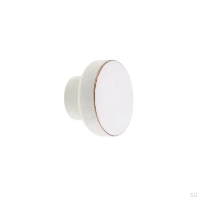 Bouton de meuble Simple Blanc 40 Bois Émail Blanc