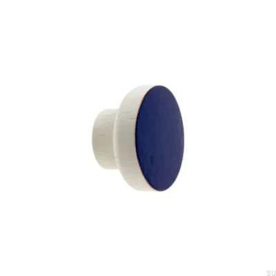 Bouton de meuble Simple Blanc 40 Bois Emaillé Outremer