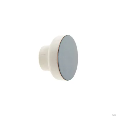 Bouton de meuble Simple Blanc 40 Bois Émail Gris clair