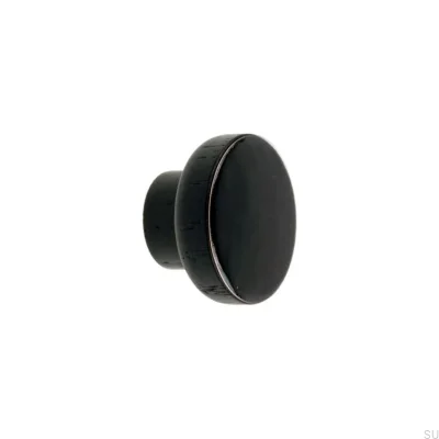 Bouton de meuble Simple Noir 40 Bois Émail Noir