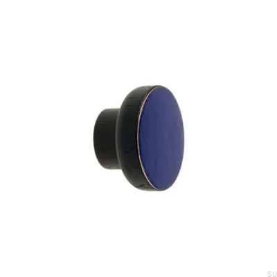Bouton de meuble Simple Noir 40 Bois Emaillé Outremer