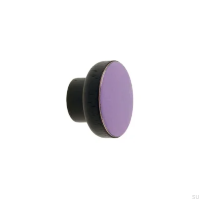 Bouton de meuble Simple Noir 40 Bois Emaillé Violet