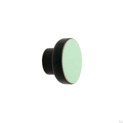 Bouton de meuble Simple Noir 40 Bois Émaillé Menthe