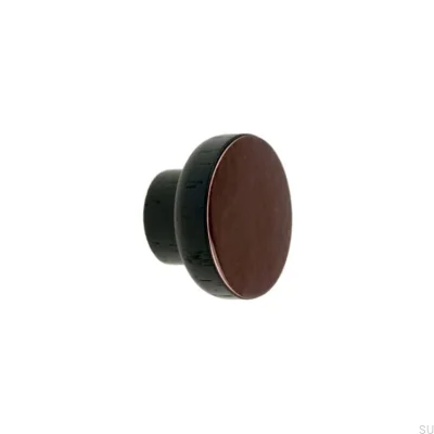 Bouton de meuble Simple Noir 40 Bois Émaillé Brun Foncé