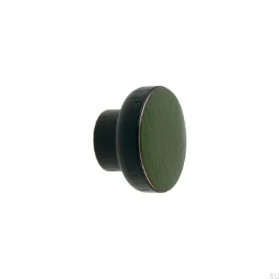 Bouton de meuble Simple Noir 40 Bois Émaillé Vert Foncé