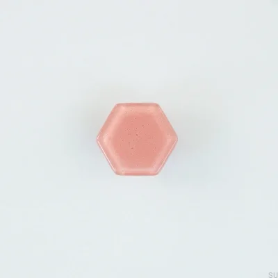 Bouton de meuble en verre hexagonal Rose
