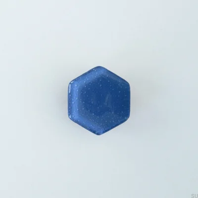 Bouton de meuble en verre hexagonal Indigo