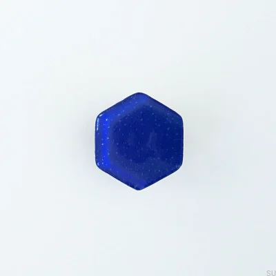 Bouton de meuble hexagonal Glass Outremer