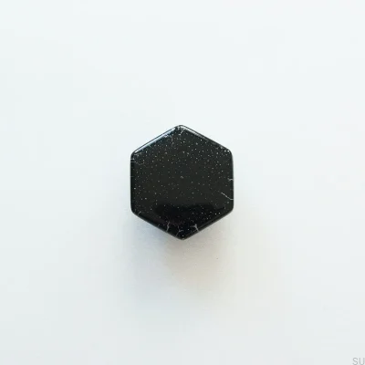 Bouton de meuble en verre hexagonal noir