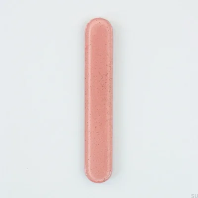 Poignée de meuble ronde 128, verre, rose