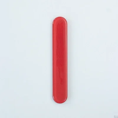 Poignée de meuble ronde, ronde 128, verre, rouge