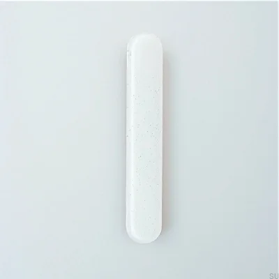 Poignée de meuble ronde 128, verre, blanc