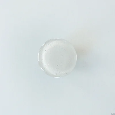 Bouton de meuble rond en verre, blanc