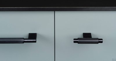 Bouton de meuble T-Bar Arpa Aluminium Noir Brossé