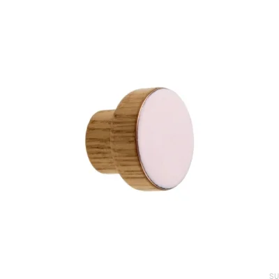 Bouton de meuble Simple, Bois, Émaillé, Rose clair, Pétrole, Incolore, Semi-mat