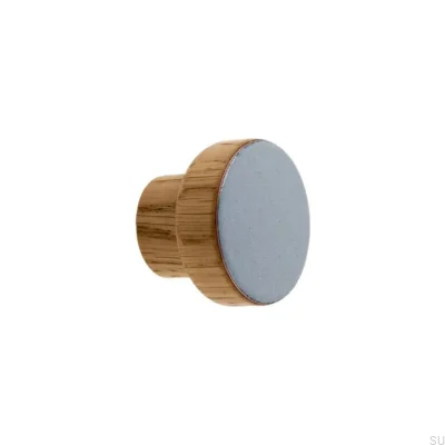 Bouton de meuble Simple, Bois, Émaillé, Gris clair, Pétrole, Incolore, Semi-mat