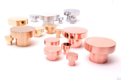 Bouton de meuble Dot 18 Cuivre Poli Non Peint