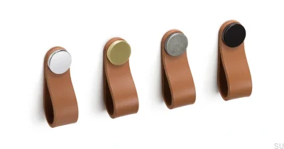 Poignée de meuble Flexa 70 Cuir Beige avec Argent