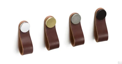 Poignée de meuble Flexa 70 Cuir Marron avec Argent